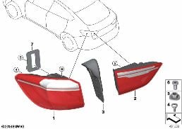 Achterlicht diagram for BMW X6 F16 35iX