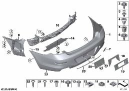 TRIM COVER, REAR diagram for BMW 6 Series F12 LCI 650iX