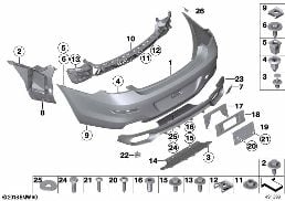 TRIM COVER, REAR diagram for BMW 6 Series F12 650iX