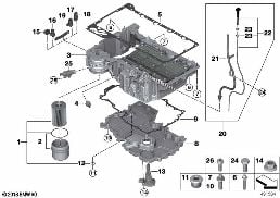 Ölwanne/Ölfilter/Ölmessvorrichtung diagram for BMW 5 Series G30 M550iX