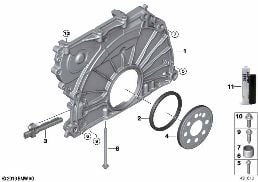 Distributiecarter deksel diagram for BMW X1L F49 LCI X1 25Li