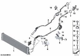 Chladič převod.oleje/vedení olej.chlad. diagram for BMW 8 Series G14 Cabrio M850iX