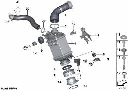Ladeluftkühler diagram for BMW X7 G07 M50iX