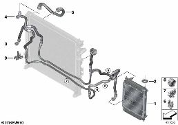 ausgelagerter Kühlmittelkühler diagram for BMW X7 G07 M50iX