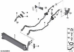 Getriebeölkühler/Ölkühlerleitung diagram for BMW X7 G07 M50iX