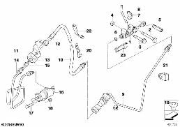 Accionamiento del embrague diagram for BMW X3 E83 2.5i