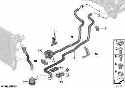COOLING WATER HOSES diagram for BMW 5 Series G30 LCI 520d