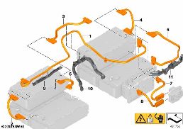 Hoogvoltage accueenheid HV-leiding diagram for BMW 5 Series G30 530e
