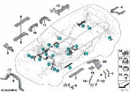 WIRING HARNESS COVERS/CABLE DUCTS diagram for BMW X5 F15 30dX