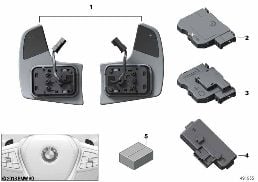 Électr. volant / palettes sél. rapports diagram for BMW X5 G05 40iX