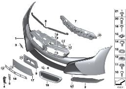 TRIM COVER, FRONT diagram for BMW i8 I12 i8
