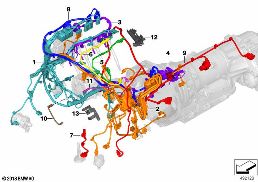 ENGINE WIRING HARNESS diagram for BMW 8 Series G14 Convertible M850iX