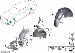 Habillage du passage de roue diagram for BMW Rolls-Royce Phantom RR11 Phantom