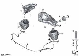 Zawieszenie silnika diagram for BMW X3 G01 M40dX