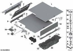 Bekleding bagageruimtebodem diagram for BMW Rolls-Royce Cullinan RR31 Cullinan