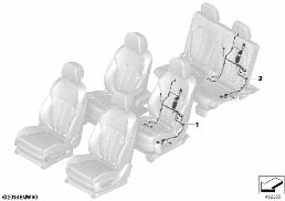 REAR SEAT WIRING SET diagram for BMW X7 G07 40dX