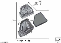 INTAKE SILENCER / FILTER CARTRIDGE INTAKE SILENCER / FILTER CARTRIDGE diagram for BMW 3 Series G20 Sedan 330eX