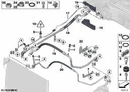 Koelmiddelleiding diagram for BMW 5 Series F18 525Li