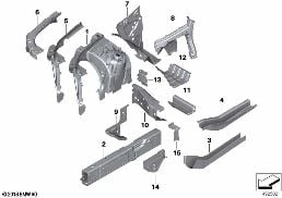 WHEELHOUSE/ENGINE SUPPORT diagram for BMW X7 G07 LCI 40iX