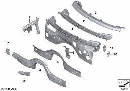 SPLASH WALL PARTS diagram for BMW X7 G07 LCI 40iX