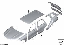 OUTER PANELS diagram for BMW X7 G07 LCI 40iX