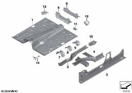 FLOORPAN ASSEMBLY diagram for BMW X7 G07 LCI 40iX