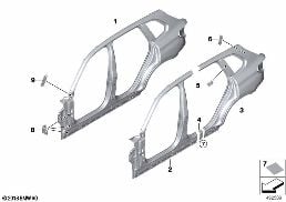 BODY-SIDE FRAME diagram for BMW X7 G07 LCI 40iX
