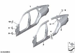 BODY-SIDE FRAME diagram for BMW X6 M F96 X6 M