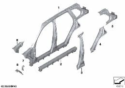 SIDE FRAME SECTION, CENTER diagram for BMW X7 G07 LCI 40iX