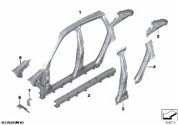 SIDE FRAME SECTION, CENTER diagram for BMW X6 M F96 X6 M
