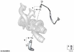 OIL SUPPLY EXHAUST TURBOCHARGER diagram for BMW 5 Series G30 LCI 545eX