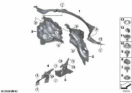 Aanbouwdelen motorruimte diagram for BMW Rolls-Royce Cullinan RR31 Cullinan