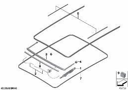 Детали панорамной крыши diagram for BMW X5 G05 30iX