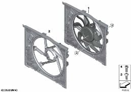FAN HOUSING, MOUNTING PARTS diagram for BMW 3 Series G20 Sedan 330i