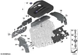 Acústica motor diagram for BMW 7 Series G12 LCI 730LdX