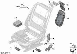 Siège avant électrique et entraînements diagram for BMW 4 Series F33 LCI 430i