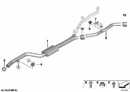 キャタライザー/プリ マフラー diagram for BMW X5 G05 40iX