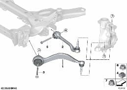 FRNT AXLE SUPPORT,WISHBONE/TENSION STRUT diagram for BMW 3 Series G20 Sedan 320i
