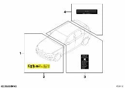 VARIOUS NOTICE STICKERS diagram for BMW 1 Series F21 LCI 118d