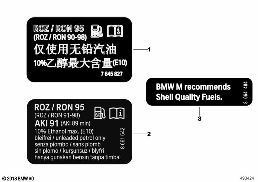 Шильдик с данными о топливе diagram for BMW X4 G02 30iX