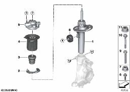 MOUNTING PARTS F FRONT SPRING STRUT ASSY diagram for BMW 3 Series G20 Sedan 320i