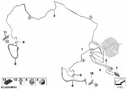 BRAKE PIPE, FRONT diagram for BMW X7 G07 LCI 40iX