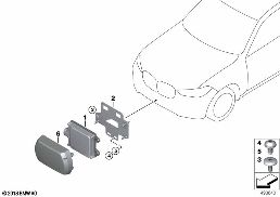 Sensore radar anteriore zona remota diagram for BMW X5 M F95 X5 M