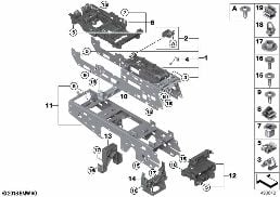 Houder middenconsole diagram for BMW Rolls-Royce Cullinan RR31 Cullinan