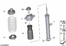 REAR SPRING STRUT MOUNTING PARTS diagram for BMW 4 Series G22 Coupé LCI 420d