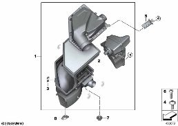 INTAKE MUFFLER/FILTER CARTRIDGE/HFM diagram for BMW 3 Series G21 Touring 330d