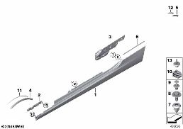 COVER DOOR SILL / WHEEL ARCH diagram for BMW 8 Series G14 Convertible 840dX