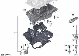 OIL PAN/OIL LEVEL INDICATOR diagram for BMW X3 G01 LCI 30i