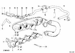 INTAKE MANIFOLD SYSTEM diagram for BMW 3 Series E21 320i