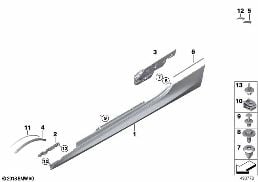 M COVER FOR ROCKER PANEL / WHEEL ARCH diagram for BMW 8 Series G14 Convertible 840dX